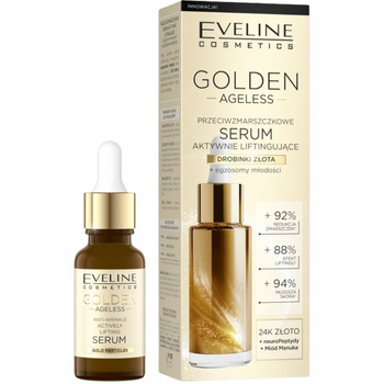 Eveline Golden Ageless Przeciwzmarszczkowe Serum Do Twarzy z Złotem 18ml