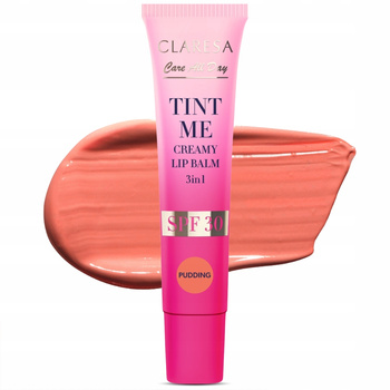 Claresa Tint Me 3w1 Koloryzujący Balsam Do Ust Ochrona SPF30 Pudding 12ml