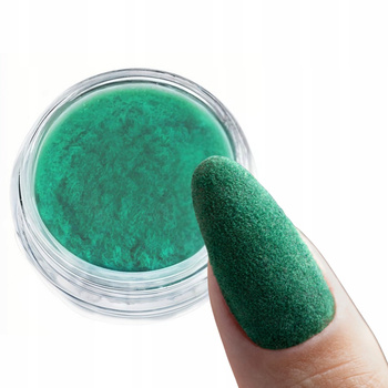 Flocked Effect Aksamit Zamszowy Pyłek Do Paznokci Manicure Zdobień Szmaragd