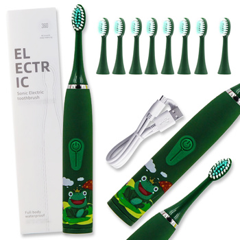 Szczoteczka Soniczna Elektryczna Do Mycia Zębów Dla Dzieci + 8 Koncówek