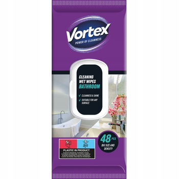 Vortex Wielorazowe Ściereczki Nawilżane Do Sprzątania Łazienki 48 Sztuk
