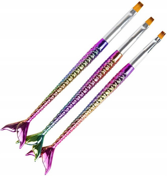 Zestaw 3 Pędzelków Do Żelu Syrenka nr 4,6,8