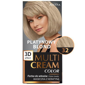 Joanna Multi Cream Color Efekt 3D Trwała Farba Do Włosów 32 Platynowy Blond