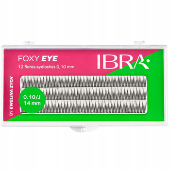 Ibra Foxy Eye Sztuczne Rzęsy Kępki Czarne Skręt J 14mm Zestaw 120 Kępek