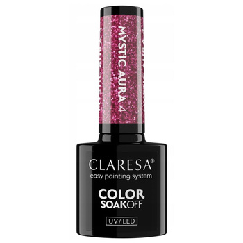 Claresa Lakier Hybrydowy Do Paznokci Różowy z Drobinkami Mystic Aura 4 5g