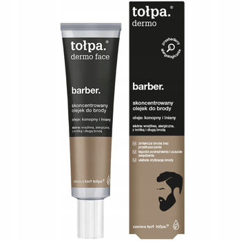 Tołpa Dermo Barber Zmiękczający Olejek Do Brody Zarostu Konopny Lniany 40ml