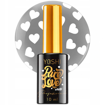 Yoshi Pure Love Top Do Paznokci z Drobinkami Bezbarwny Białe Serca 10ml