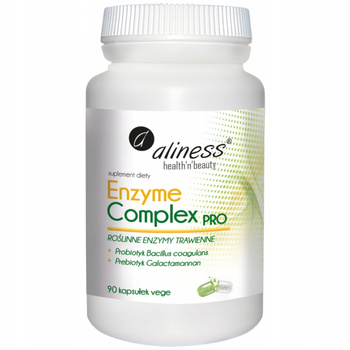 Aliness Enzyme Complex PRO Roślinne Enzymy Trawienne Suplement Diety 90 Kap
