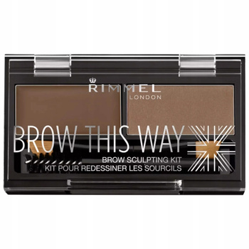 Rimmel Brow This Way Zestaw Cień + Pomada Do Brwi z Pędzelkiem Medium Brown