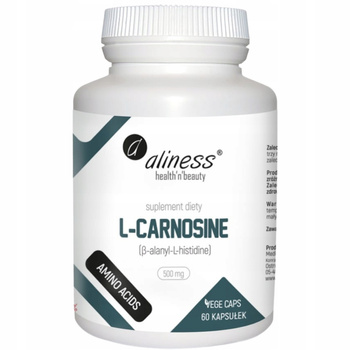 Aliness L-Carnosine 500mg Suplement Diety Betalanina Mięśnie 60 Kapsułek