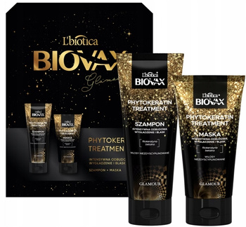 Biovax Zestaw Prezentowy Phyto Keratin Treatment Maska i Szampon Do Włosów