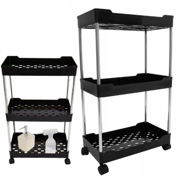 Mobilna Szafka Regał Na Kółkach 3 Półki Do Łazienki Kuchni 22 x 40 x 64cm