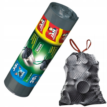 Jan Niezbędny Magnum Flex Strong Czarne Worki Na Śmieci 35l z Taśmą 15 szt