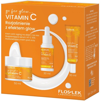 Floslek Vitamin C Rozjaśnienie Zestaw Kremów Do Twarzy Pod Oczy i Serum