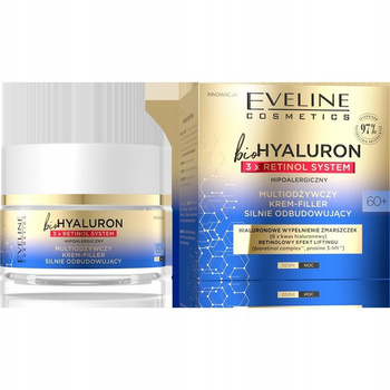 Eveline Biohyaluron 3x Retinol Multiodżywczy Krem Filler Silnie Odbudowujący 60+