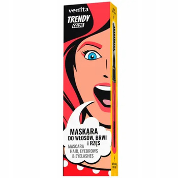 Venita Trendy Color 3w1 Maskara Do Rzęs Brwi Włosów 34 Jasna Czerwień