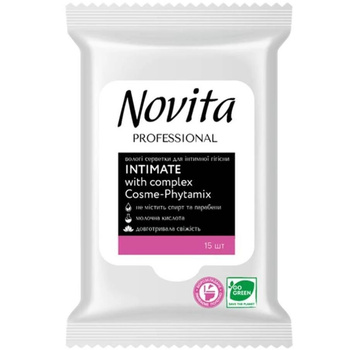Novita Intimate Nawilżane Chusteczki Do Higieny Intymnej Tonizujące 15 szt