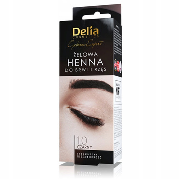 Delia Eyebrow Expert Żelowa Henna Do Brwi Rzęs Krem + Aktywator 1.0 Czarny