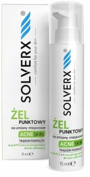 SOLVERX Acne Skin Żel Punktowy Trądzik Cynk Kwasy