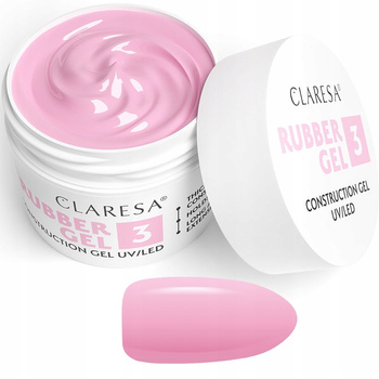 Claresa Rubber Gel Żel Konstrukcyjny Kauczukowy 3 Średni Chłodny Róż 12g