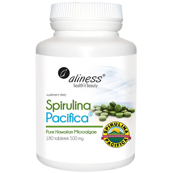 Aliness Spirulina Pacifica Hawajska 500mg Suplement Diety Algi 180 Tabletek