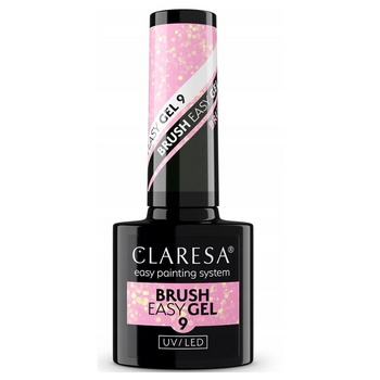 Claresa Easy Brush Gel Żel Do Paznokci w Pędzelku 9 Jasny Róż z Drobinkami