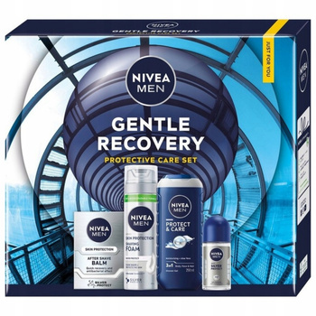Nivea Men Gentle Recovery Męski Zestaw Prezentowy Żel Pianka Balsam Kulka