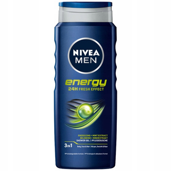 Nivea Men Energy 3w1 Energetyzujący Żel Pod Prysznic Męski z Miętą 500ml