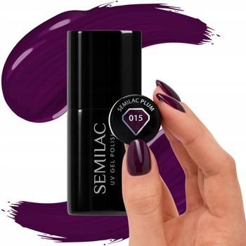 Semilac Lakier Hybrydowy Do Paznokci Plum 015 Ciemna Dojrzała Śliwka 7ml