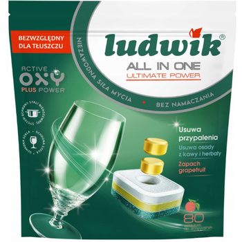 Ludwik All In One Ultimate Power Tabletki Do Zmywarki Grapefruit 80 szt