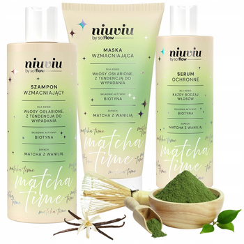 Niuviu Matcha Time Zestaw 3 Kosmetyków Do Włosów Szampon + Maska + Serum