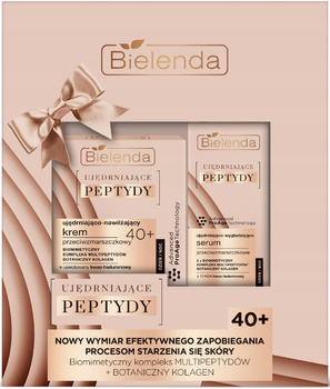 Bielenda Zestaw Prezentowy Ujędrniające Peptydy Krem 40+ Serum Wygładzające