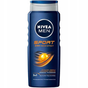 Nivea Men Sport 3w1 Pobudzający Żel Pod Prysznic Męski z Limonką 500ml