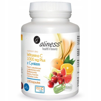 Aliness Witamina C 1000 mg z Cynkiem Plus Bioflaw Rutyna Acerola 100 Kaps