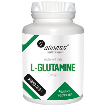 Aliness L-Glutamine 500 mg Suplement Diety Czysta Glutamina 100 Kapsułek