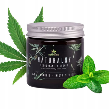 HempKing Naturalny Dezodorant w Kremie Męski Konopny Mięta Pieprzowa 65g
