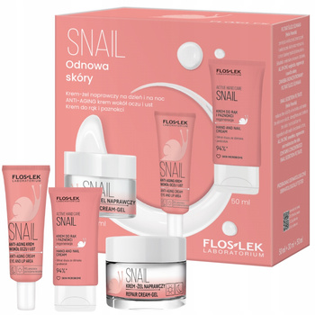 Floslek Snail Zestaw Prezentowy Kosmetyków Krem Do Twarzy + Rąk + Pod Oczy