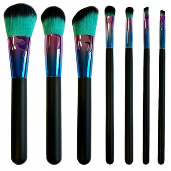 Zestaw Pędzli Do Makijażu Tęczowe Kolorowe 7szt