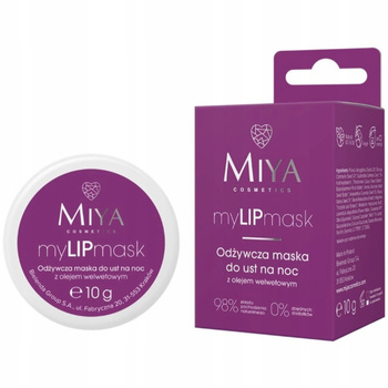 Miya myLIPmask Odżywcza Maska Do Ust Na Noc Kojąca z Olejem Welwetowym 10g