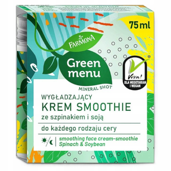 Farmona Green Menu Wygładzający Krem Do Twarzy Smoothie Szpinak Soja 75ml