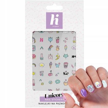 Hi Hybrid Nail Stickers Unicorn Naklejki Na Paznokcie Kolorowe 48 szt