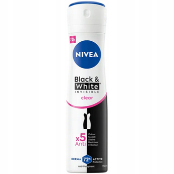 Nivea Black White Invisible Clear 72H Antyperspirant Damski Spray 150ml