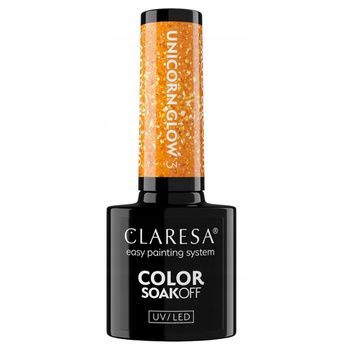 Claresa Lakier Hybrydowy Do Paznokci Pomarańczowy Unicorn Glow 3 5g