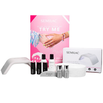 Semilac Starter Set Try Me Zestaw Do Paznokci Hybrydowych 10 Elementów