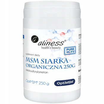 Aliness MSM Siarka Organiczna OptiMSM Suplement Stawy Trądzik Proszek 250g