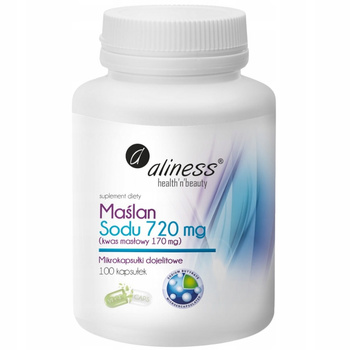 Aliness Maślan Sodu 720mg Kwas Masłowy Suplement Jelita Trawienie 100 Kaps