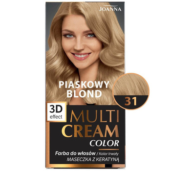 Joanna Multi Cream Color Efekt 3D Trwała Farba Do Włosów 31 Piaskowy Blond