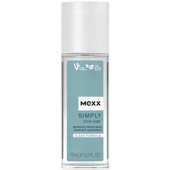 Mexx Simply For Him DNS Męski Dezodorant w Sprayu Nuty Owocowe Mięta 75ml