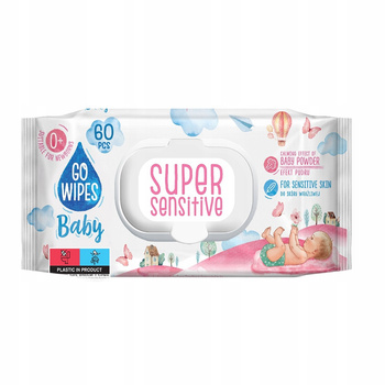 GoWipes Super Sensitive Nawilżane Chusteczki Dla Dzieci Niemowląt 60 Sztuk