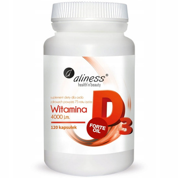 Aliness Witamina D3 Forte Oil 4000 j.m. Suplement Diety 120 Kapsułek